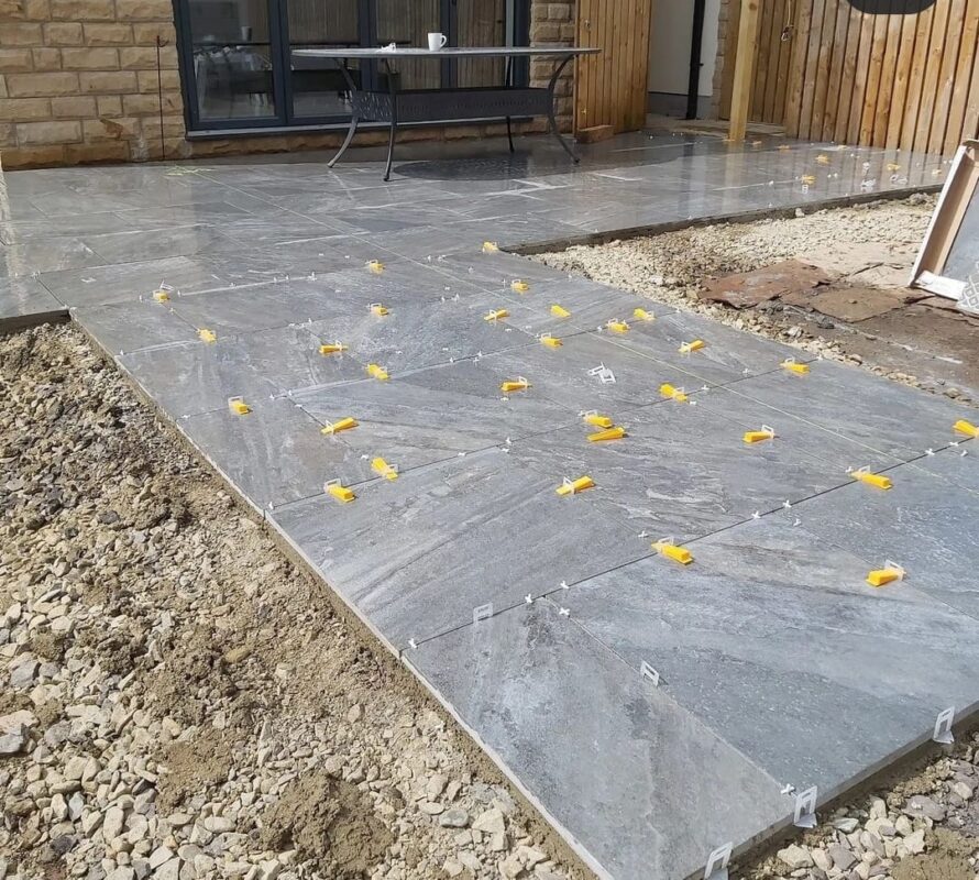 Tiled Patio Grey Slate