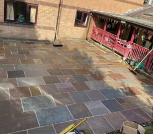 Patio Indian Stone Installation Complete