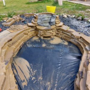 Pond Installation Stonework and Drainage 2